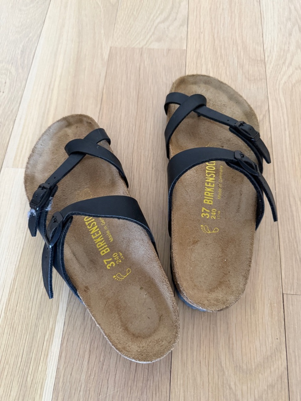Birkenstock Black Cross-Strap Cork Footbed Sandals - Picture 4 of 5